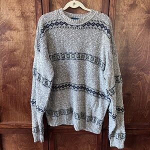 Vintage Towncraft Men’s Cotton Blend Sweater XLT Patterned